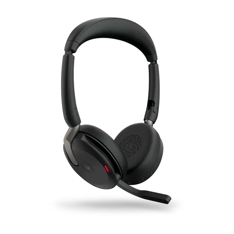 Jabra Evolve2 65 Flex – ujęcie trzy czwarte z wysięgnikiem