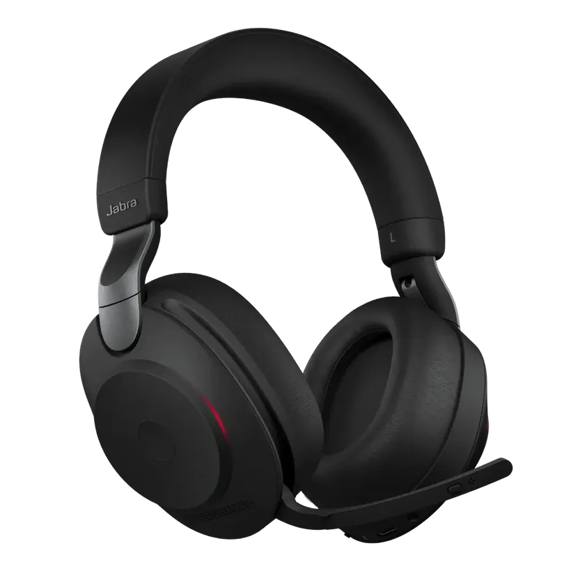 Jabra Evolve2 85 – ujęcie trzy czwarte z wysięgnikiem